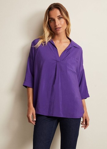 Phase Eight Cynthia Longline Shirts Purple Canada | BWFPTK-215